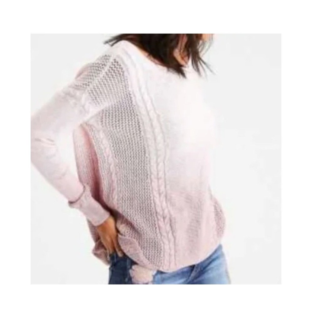 AMERICAN EAGLE‎ Women's Two Toned Ombré Open Knit Sweater Pink Size Small